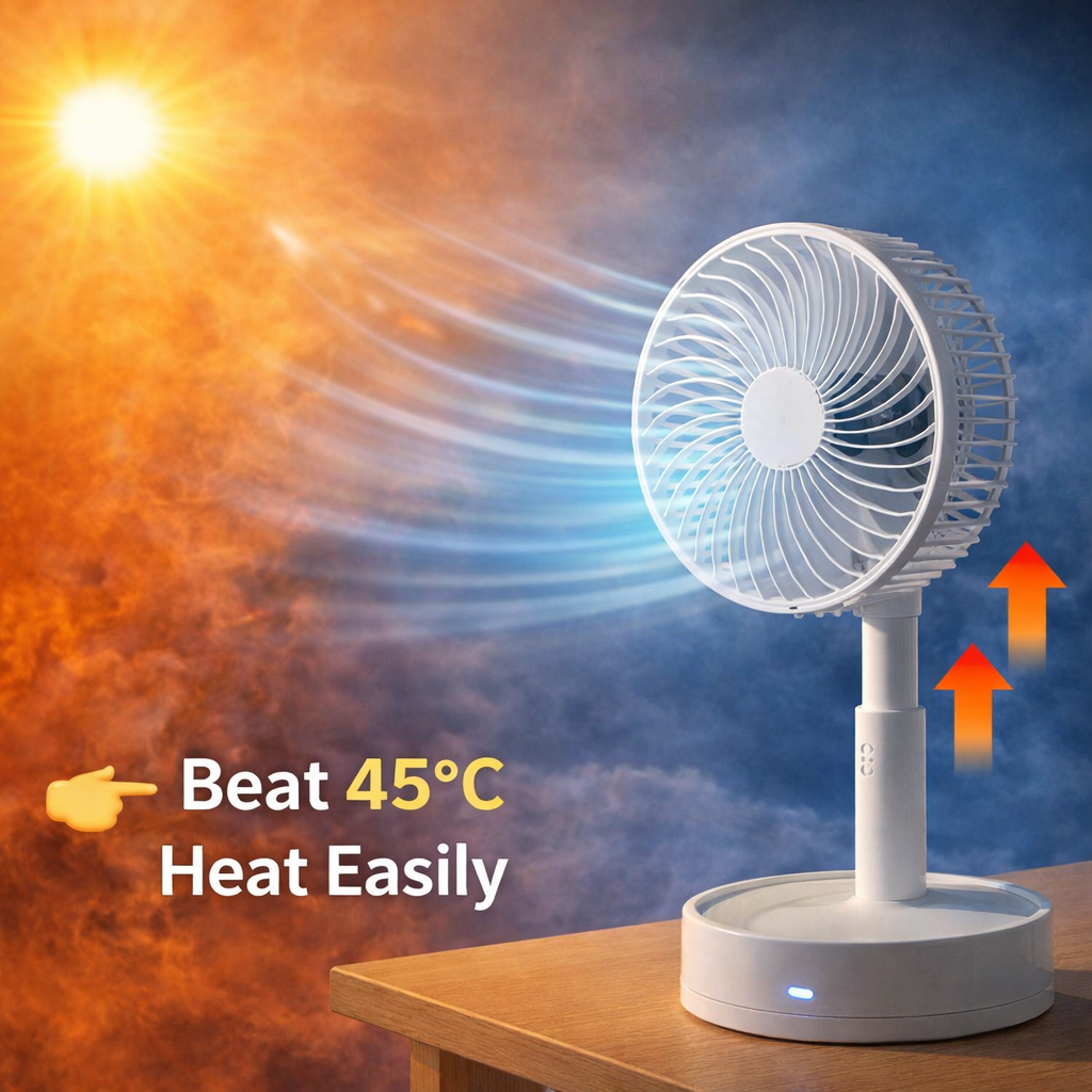 Rechargeable Portable Fan 🔋❄️ – Perfect for Load Shedding ⚡ & Summer Heat ☀️ - chillsummerfan