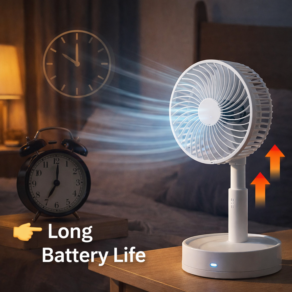 Rechargeable Portable Fan 🔋❄️ – Perfect for Load Shedding ⚡ & Summer Heat ☀️ - chillsummerfan
