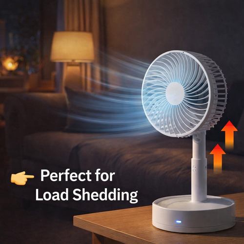 Rechargeable Portable Fan 🔋❄️ – Perfect for Load Shedding ⚡ & Summer Heat ☀️ - chillsummerfan